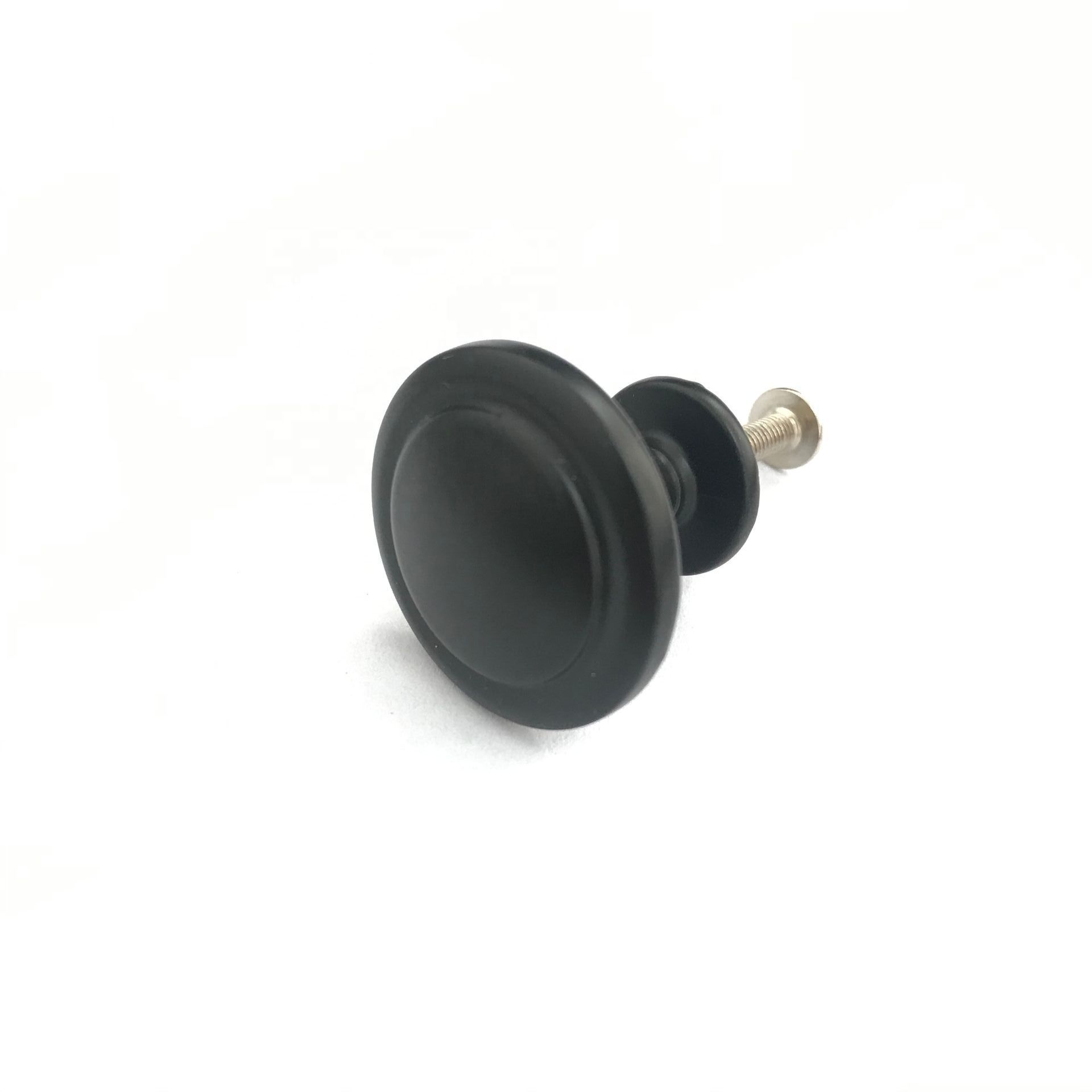 High quality Zinc Alloy Products Furniture Hardware Kitchen and Cupboard Matt Black color Round Flat Handle knob