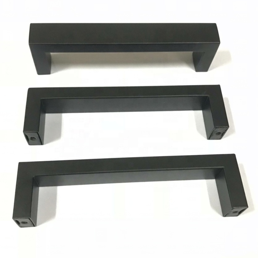 10*20mm width Stainless Steel 201 & 304 matt black color  kitchen cabinet Square Handle