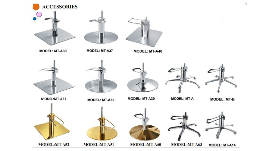 Salon Beauty Equipment Parts Various Design Barber Chairs Chrome Base Hydraulic Salon Base Round