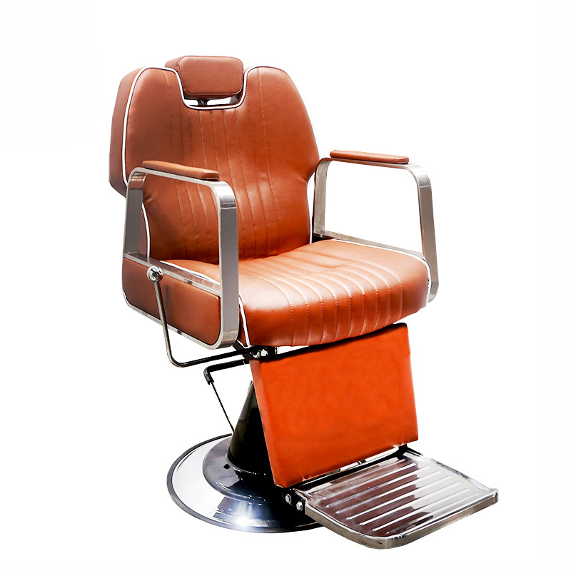 Vintage brown heavy duty barber chair cheap hairdressing furniture Custom quality hair salon equipment