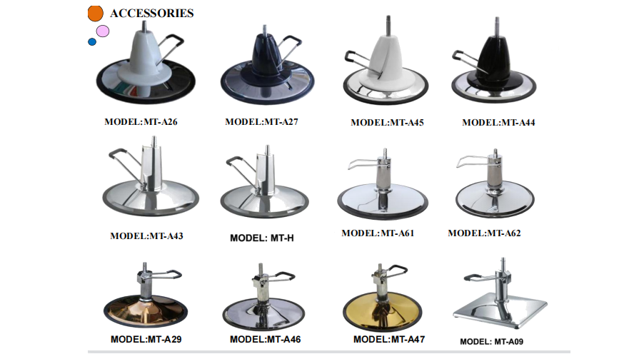 Salon Beauty Equipment Parts Various Design Barber Chairs Chrome Base Hydraulic Salon Base Round