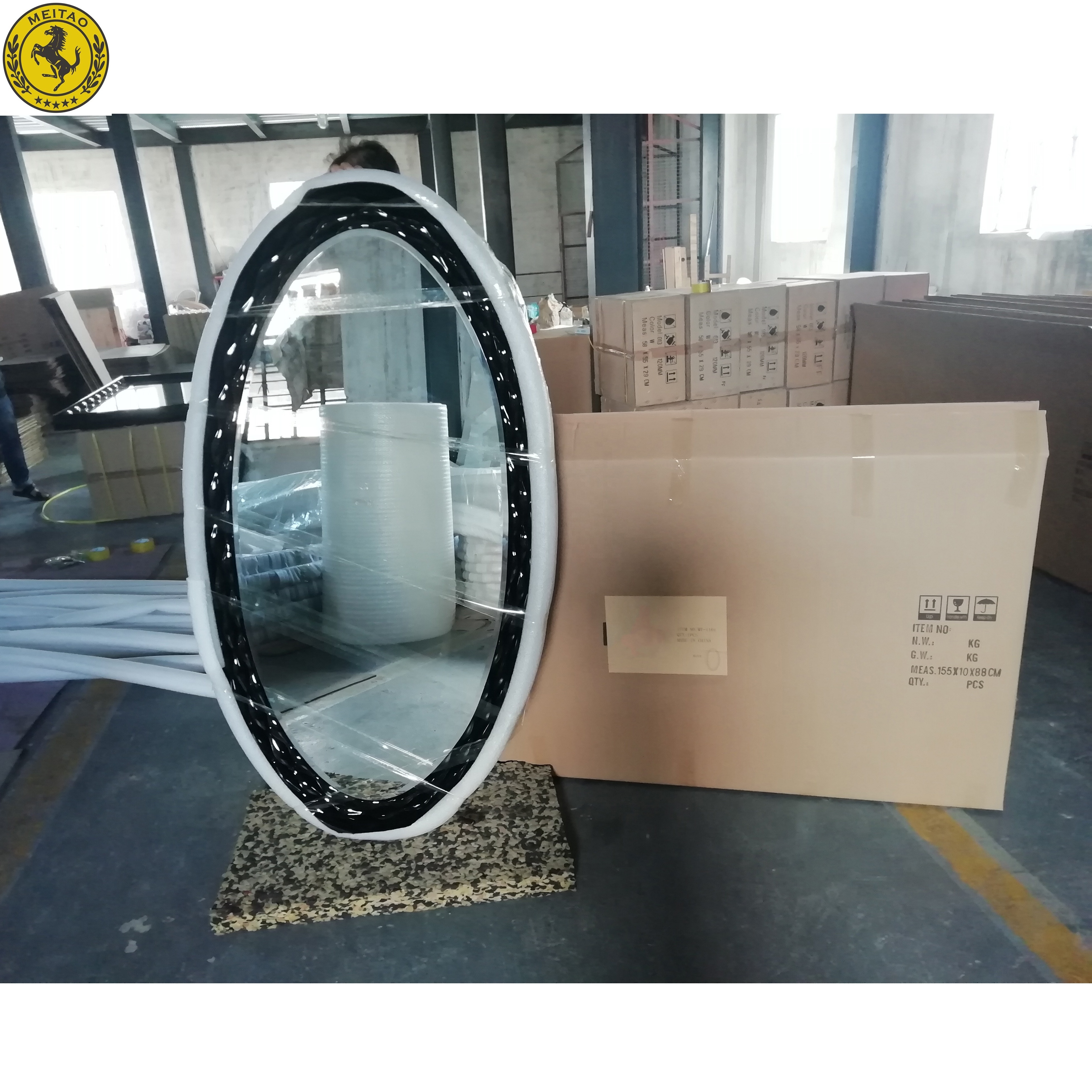 Salon Furniture Factory Price Single Side  Styling Mirror Station With Led Light