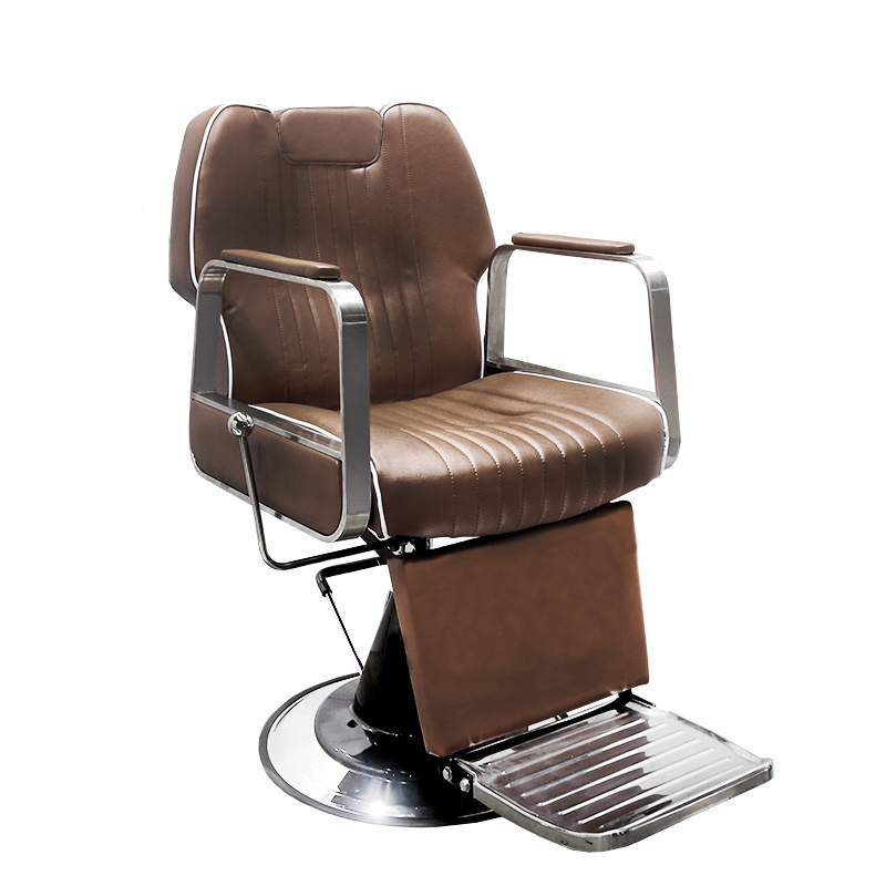 Vintage brown heavy duty barber chair cheap hairdressing furniture Custom quality hair salon equipment