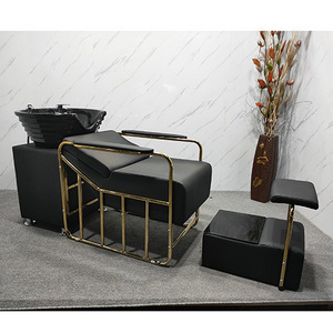 China Suppliers Hair Washing Beds Comfortable Salon Sink Used  Hairdressing Bowl Shampoo Beds Chairs