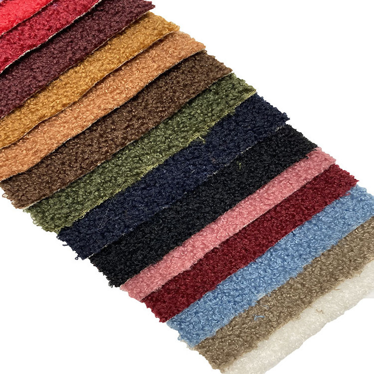 2022 Popular soft boucle sherpa teddy velvet fabric 100 polyester fleece teddy bear fur fabric for toys or coats