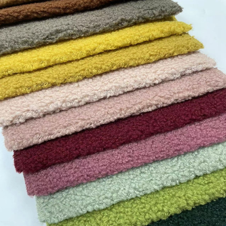 2023 New pattern high quality 100% Polyester sherpa boucle fleece fabric wool fleece home textile for furniture sofa fabric