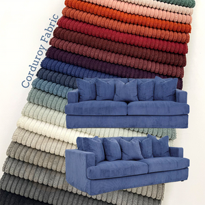 Microfiber Textile Luxury Sofa Fabric For New Fashion Comfortable Corduroy Raw Material Polyester  Plain Printed Knitted