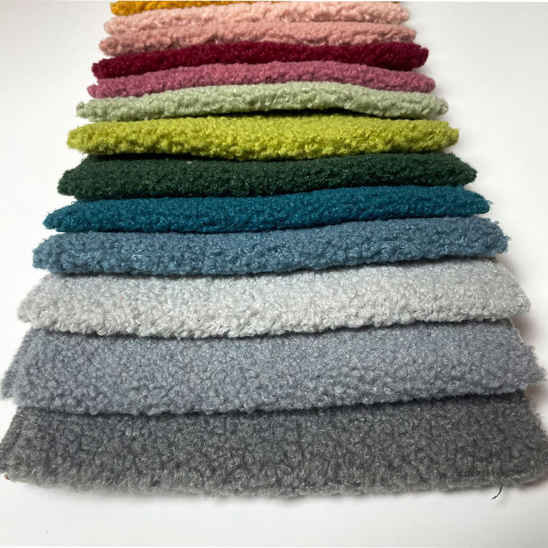 2023 New pattern high quality 100% Polyester sherpa boucle fleece fabric wool fleece home textile for furniture sofa fabric