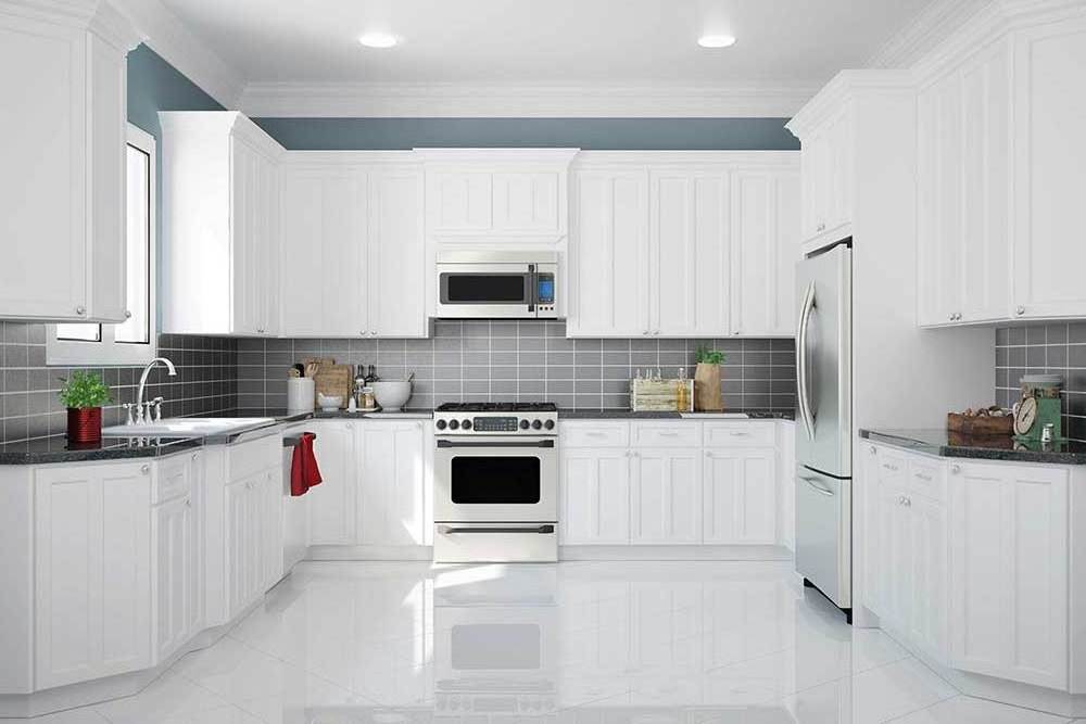 High Gloss Modern White Wall Cabinet Stainless Carcass Custom Stainless Steel Countertop Kitchen Cupboards