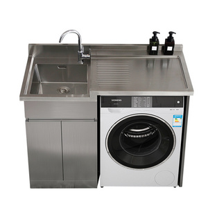 Stainless Steel Bathroom Cabinet Laundry Sink Cabinet With Efficient Washing Machine Vanity For Efficient Washing Machine Vanity