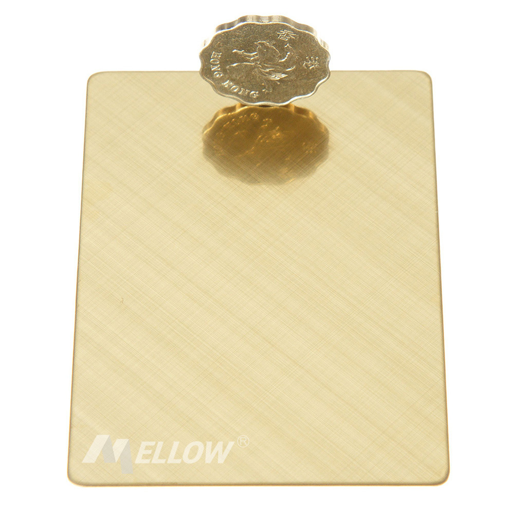 Foshan Mellow 201 304 316 430 Titanium Pvd Coating Gold  Embossed Plated Stainless Steel Sheet