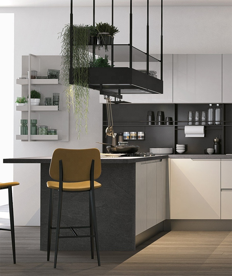 Black Powder Coating  Modern  European Style Kitchen Units Set Furniture And Smart Kitchens Hardware