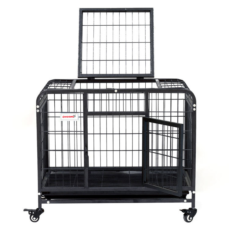 Wholesale Indor Foldable Luxury Xl Xxl Big Iron Pet Kennel modern dog crate High Duty Dog Cage With Wheels Pet Cage