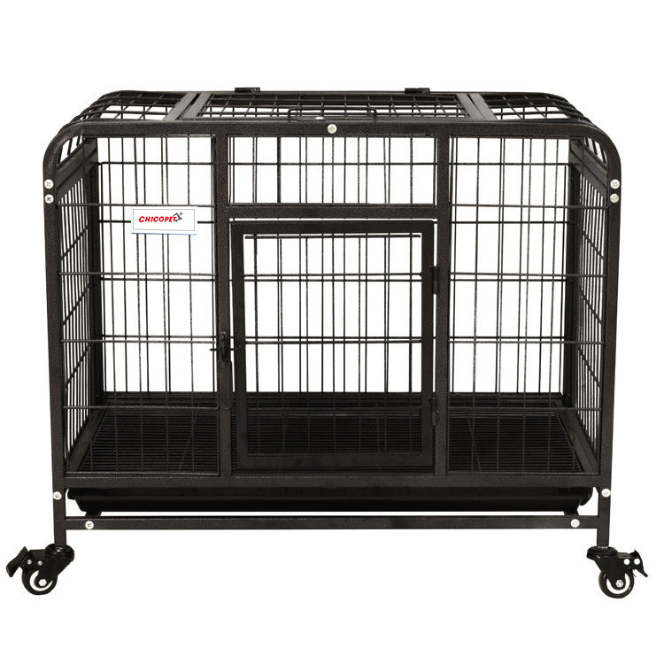 Wholesale Indor Foldable Luxury Xl Xxl Big Iron Pet Kennel modern dog crate High Duty Dog Cage With Wheels Pet Cage