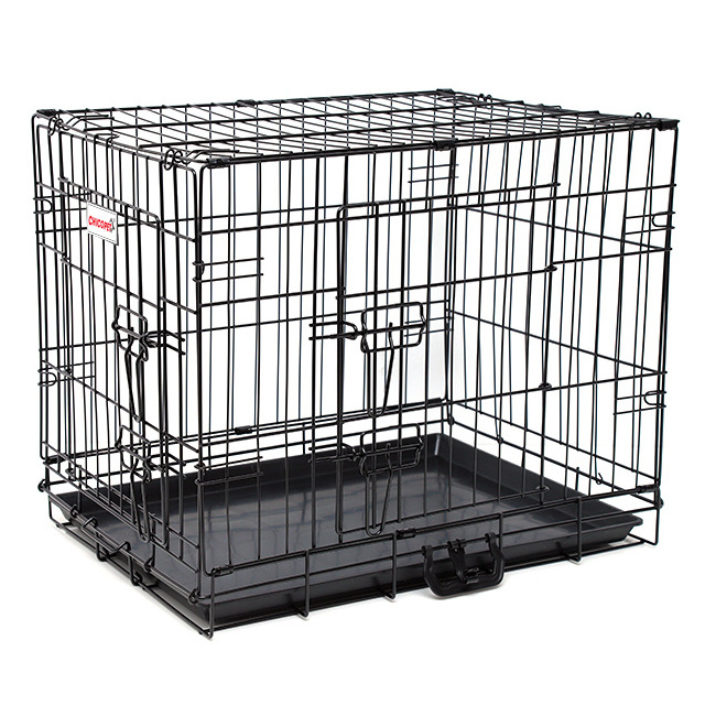 Dog crate 2 Door 42 48 Inch Portable Stackable Dog Crate Large Cat Dogs Stainless Steel Metal Kennels Pet Cages Pet Cage