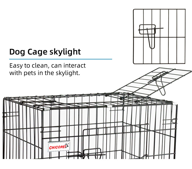 Folding dog crate Collapsible Metal Large Xl  Metal Kennels Stackable Dog Cages For Large Dog Pet Cage