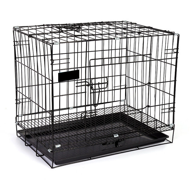 Collapsible outdoor dog crate Kennel Stainless steel dog house plastic tray pet carrier Portable dog crate Pet Cage