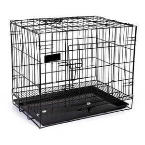 Collapsible outdoor dog crate Kennel Stainless steel dog house plastic tray pet carrier Portable dog crate Pet Cage