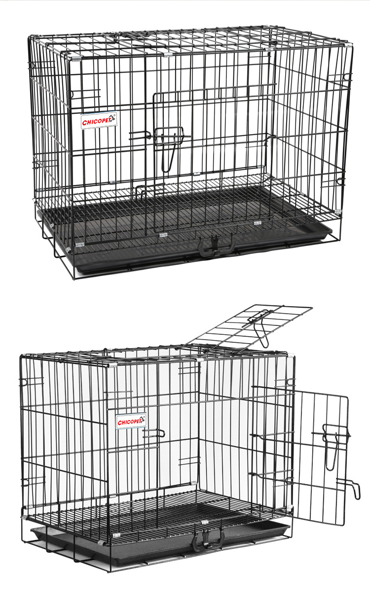 Folding dog crate Collapsible Metal Large Xl  Metal Kennels Stackable Dog Cages For Large Dog Pet Cage