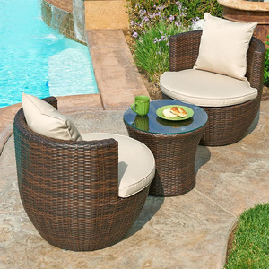 Modern Design Outdoor Stackable Patio Garden Courtyard Furniture Rattan Table And Chair Set Balcony