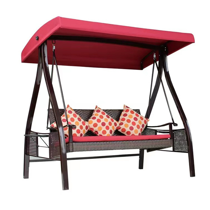 Patio Canopy Glider Hammock Cushioned Cast Aluminum Frame Bench Outdoor Garden Furniture Swing Sofa