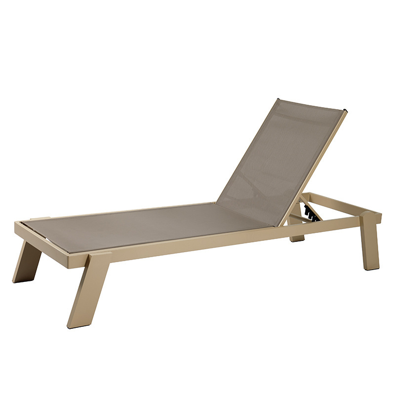 Outdoor Poolside Ledge Aluminum Chaise Patio Lounge Chaise Beach Sun Loungers