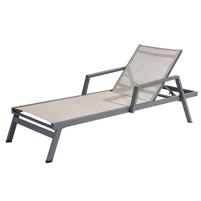 Hot Sell Outdoor Furniture Aluminum Frame Sun Beach Patio Pool Chaise Lounge Chair