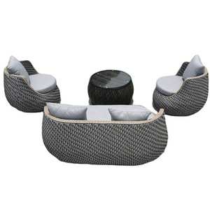 Fashion Soft Comfortable  Wicker curved  Modular Garden Sectional Small Sofa Exterior sitting  Home Furniture Outdoor