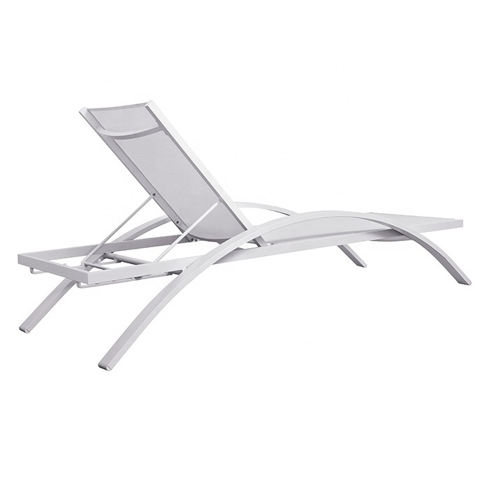 Aluminum daybed outdoor beach chair chaise lounge for poolside sun lounger