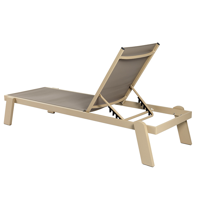 Outdoor Poolside Ledge Aluminum Chaise Patio Lounge Chaise Beach Sun Loungers