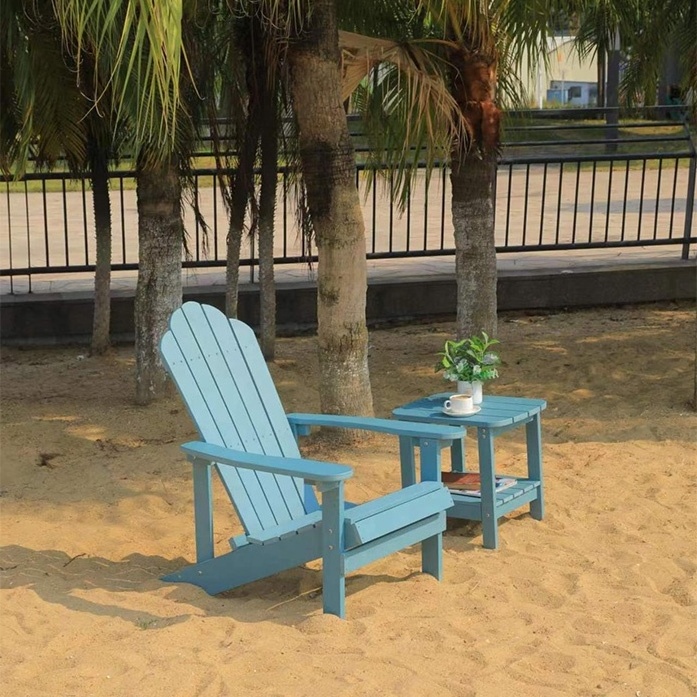 Weather Resistant Garden Chair  Backrest Patio Set Outdoor Furniture Recycled Folding Plastic Wood Beach Chairs