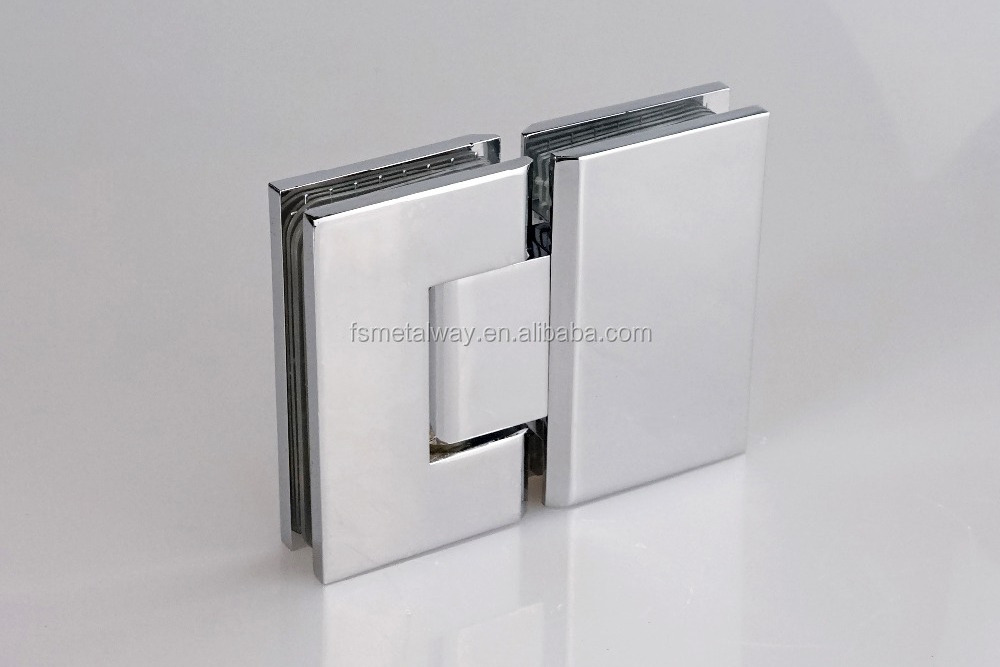 Square Edges Bathroom Glass Hinge Zinc alloy Bathroom Clamp 180 Degree Glass to Glass Shower Door Hinge