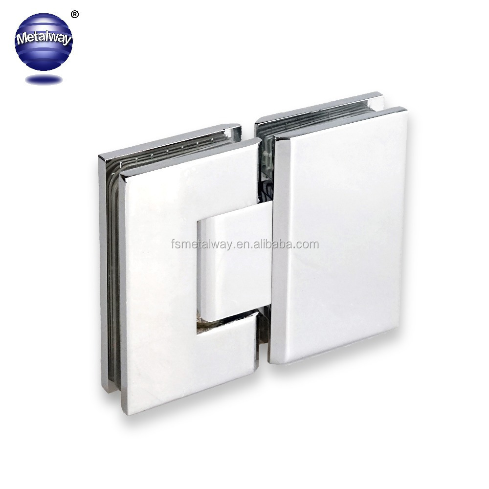 Square Edges Bathroom Glass Hinge Zinc alloy Bathroom Clamp 180 Degree Glass to Glass Shower Door Hinge