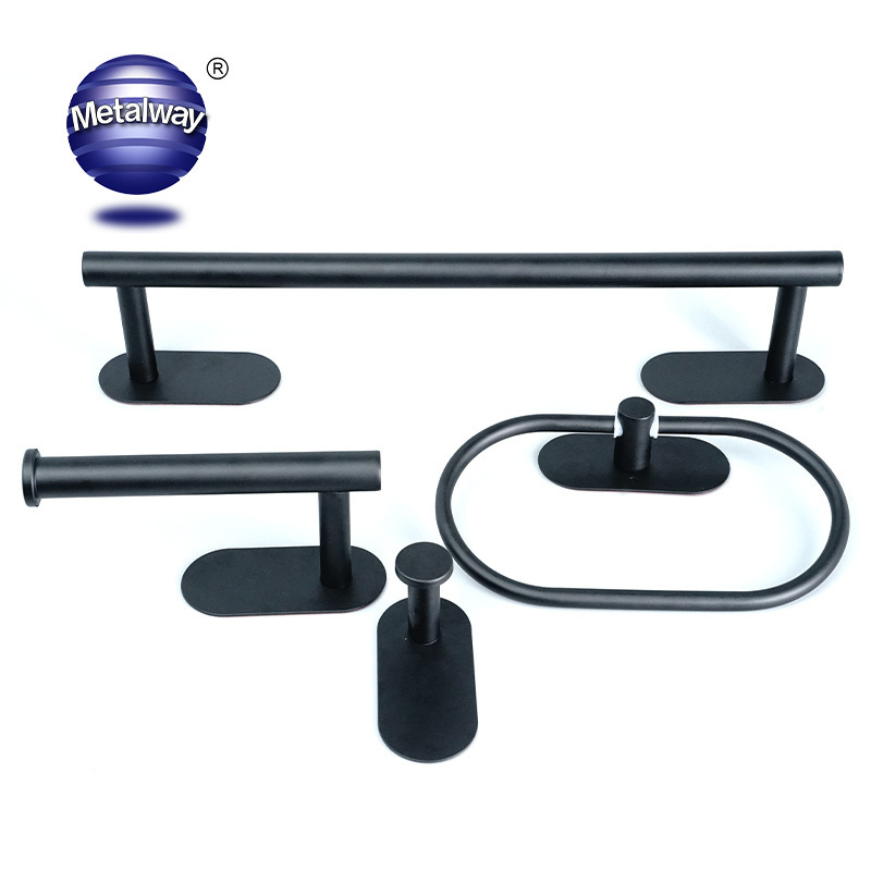 Matte Black Bathroom Accessories Bath Accessories Set Towel Racks For Bathroom Towel Holder Black Bathroom Hardware Set