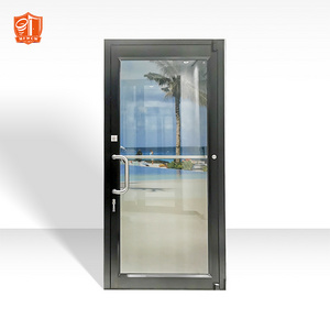 Commercial Kfc Shop Front Door Aluminum Entry doors Single Swing Glass Entry Door