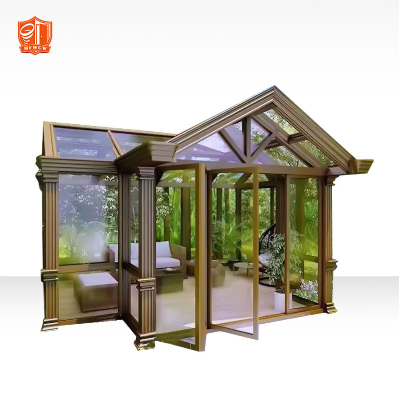 sun room glass house portable outdoor aluminium sunrooms Customized winter garden aluminum glass house thermal insulation sunroo