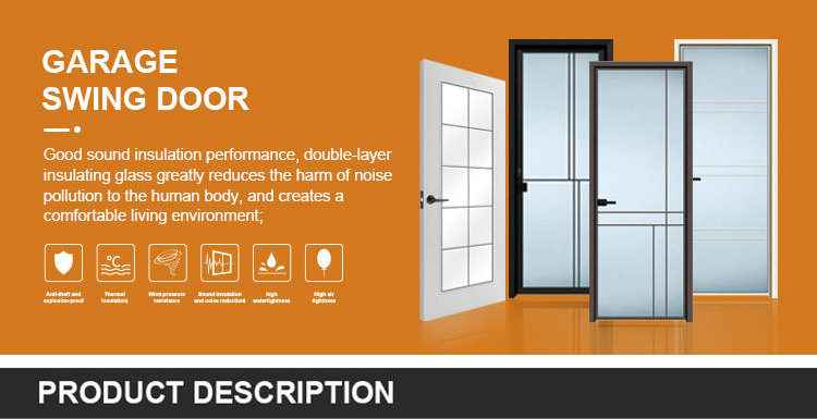 Hot Sale Factory Direct Manual Style  Casement Bathroom Plastic French Composite Doors  Interior Slim Narrow Frame Swing Door