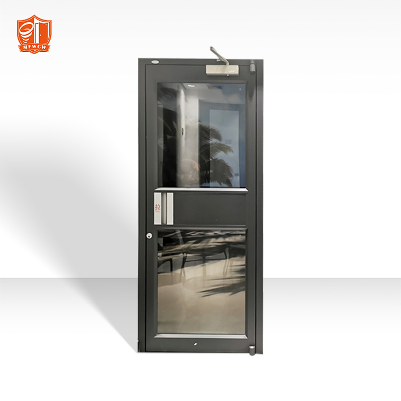 Commercial Kfc Shop Front Door Aluminum Entry doors Single Swing Glass Entry Door