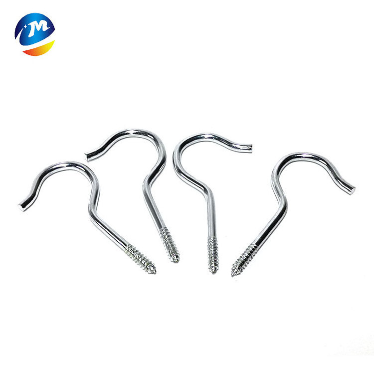 hot sale plated iron metal J hook silver screw end hooks J shaped hanging hook