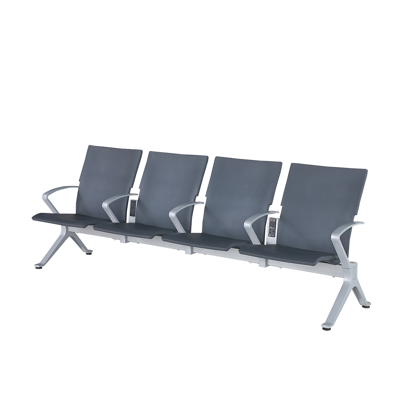 Airport Waiting Chairs Gang Chair Seats Steel Optional PU Leather Cushion Three Seats Tandem Bench