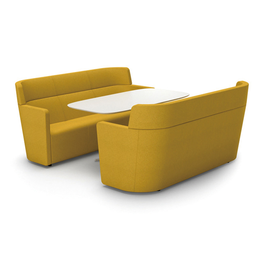 Fabric type U shape sofa/booth seating/meeting sofa with TV display system and desk