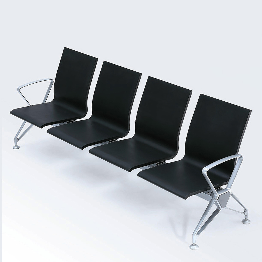 High Quality Airport Waiting Chair 4 seater Aluminium Pu Metal Waiting Lounge Bench Chair