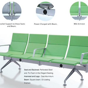 Airport Chair Aluminum Bench Waiting 3 Seat Chairs Modern Office Metal Airport Waiting Room Chair Contemporary School Furniture