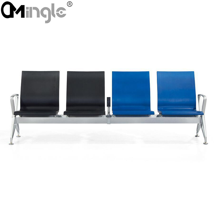 Public Waiting Chair Used For Airport Aluminum Steel PU Injection Foam Seating Chair Waiting Benches