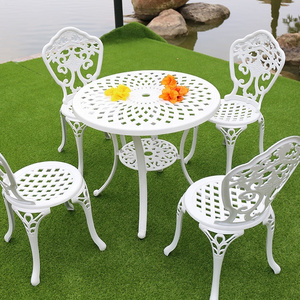 Wrought Cast Iron Die-casting Coffee Shop Furniture Resort Outdoor Gathering Furniture Brand Durable Steel Bistro Set