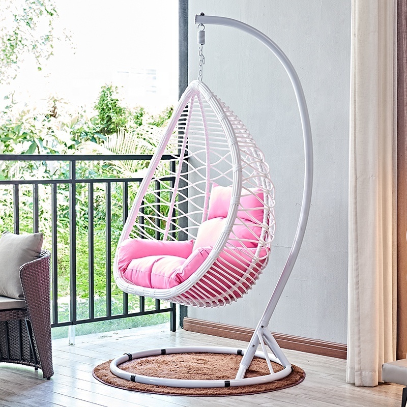 Leisure Outdoor and Indoor Rattan Swing Chairs Single Patio Hanging Chair