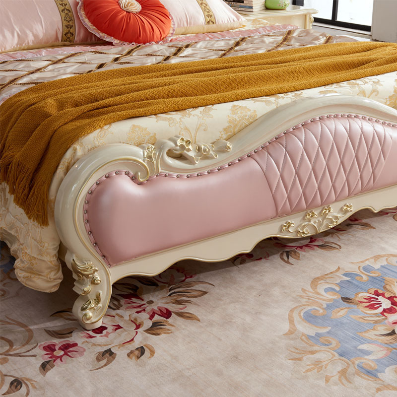 Baroque Adults Double Bed Awesome Pink Princess Bed Hot Sale Bedroom Antique Bed