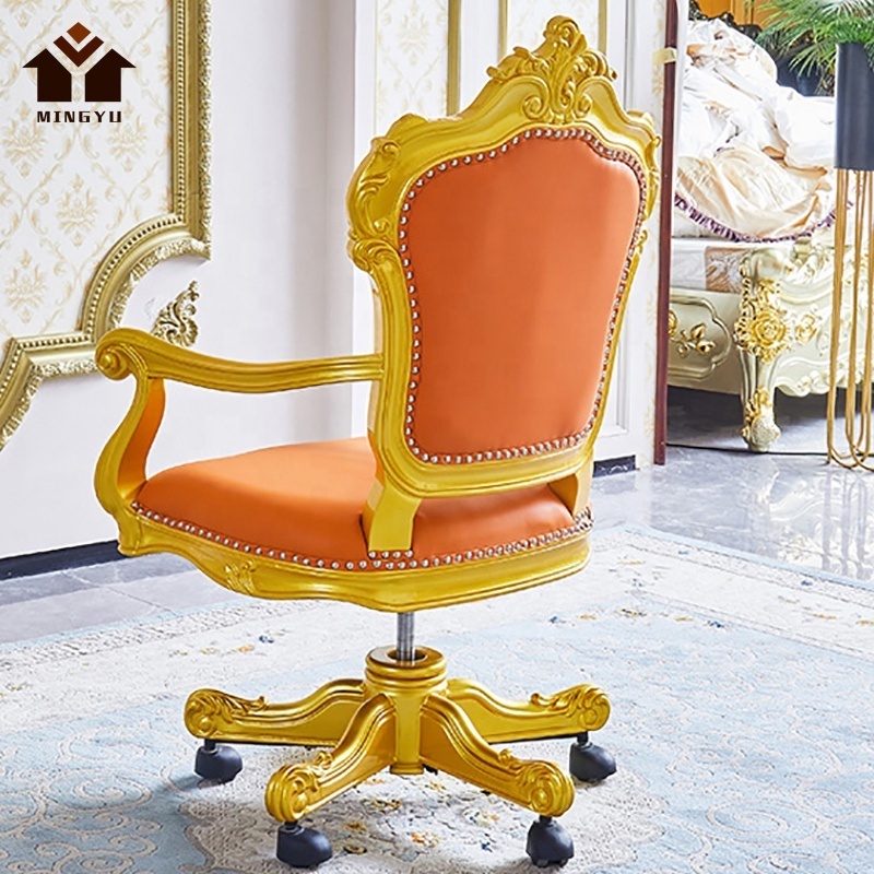 Arab Style Antique Swivel Chair Tufted Royal Office Chair Empire Shinny Gold Luxury Style Living Room Chair