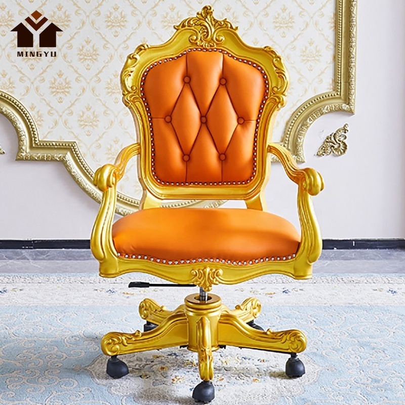 Arab Style Antique Swivel Chair Tufted Royal Office Chair Empire Shinny Gold Luxury Style Living Room Chair