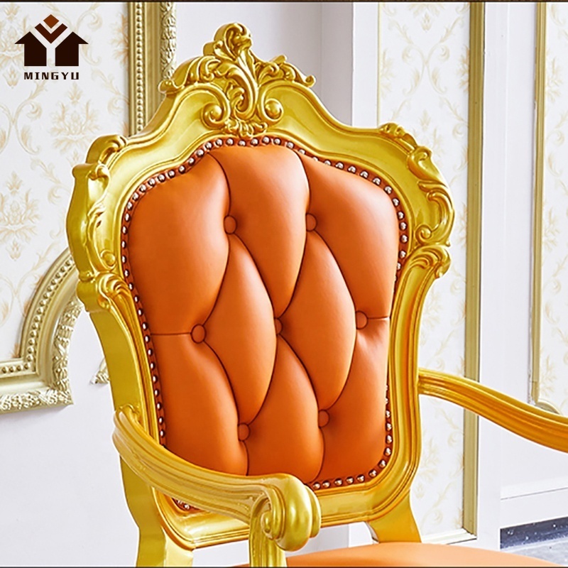 Arab Style Antique Swivel Chair Tufted Royal Office Chair Empire Shinny Gold Luxury Style Living Room Chair